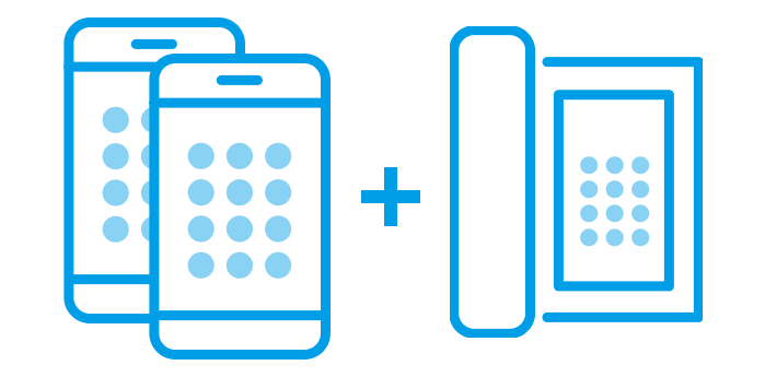 スマホ＋IP電話機のイラスト